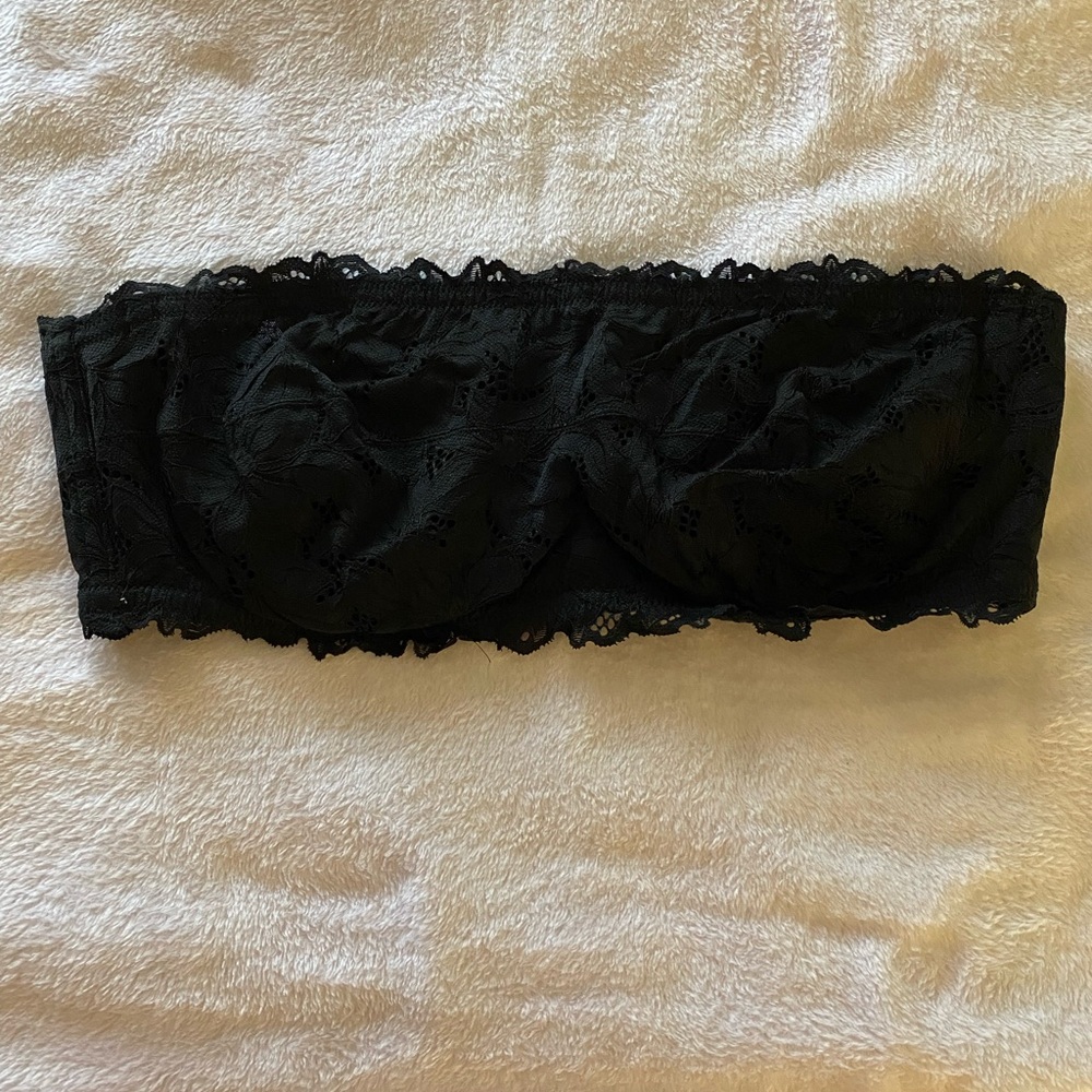 Black Lace Bandeau Top